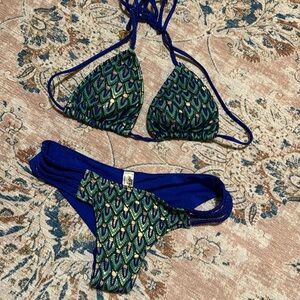 Beautiful 2 piece luli fama peacock 🦚 bikini